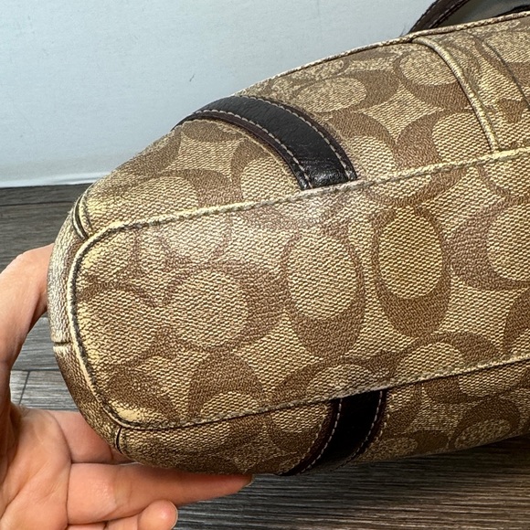 Coach Tan and Brown Signature Tote - Picture 10 of 15